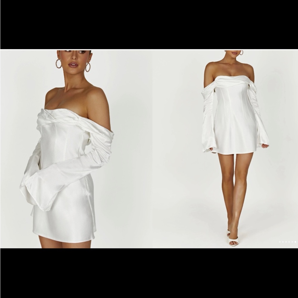Meshki Strapless White Mini Dress